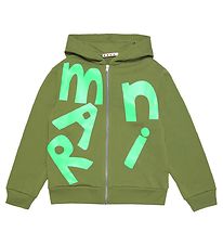 Marni Cardigan - Khaki/Neongrön