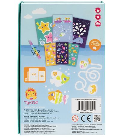 Tiger Tribe Colouring Set - Crayon Adventures - Beach