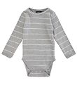 Sofie Schnoor Bodysuit L/æ - Striped - Grey Melange
