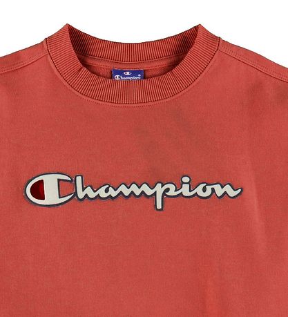 Champion 패션 맨투맨 - 레드 포함 로고