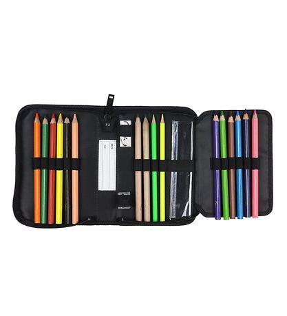 Jeva Pencil Case w. Contents - Onezip - Incognito
