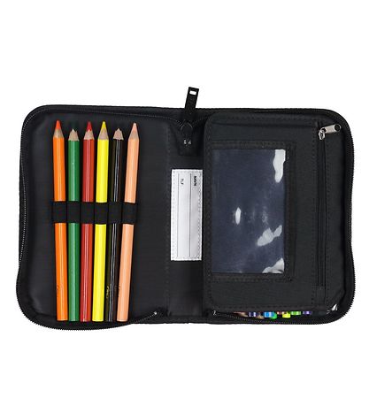 Jeva Pencil Case w. Contents - Onezip - Incognito