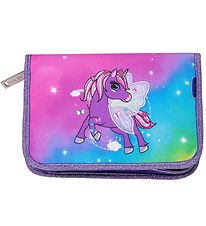 Jeva Pencil Case w. Contents - Onezip - Rainbow Alicorn