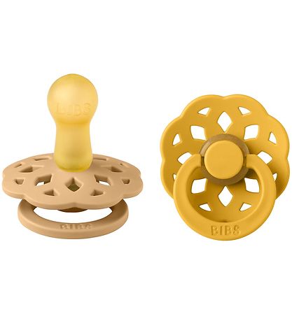 BIBS Bohemia Pacifiers - 2-Pack - Size 2 - Round - Desert Sand/H