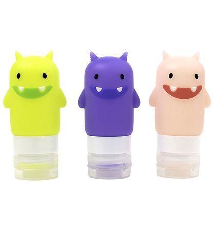 Yumbox dressingarflöskur - 3 Pakki - Sílikon - Fyndið Monsters