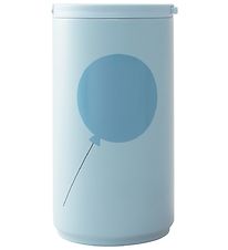 Design Letters Thermo Beker m. Rietje - 350ml - Blauw