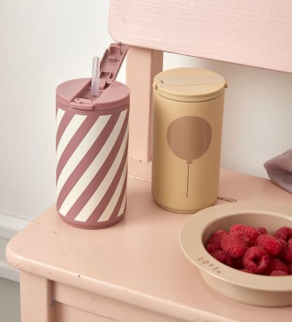 Design Letters Thermo Beker m. Rietje - 350ml - Stripe