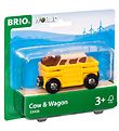 BRIO World Cattle wagon w. Cow - Yellow 33406