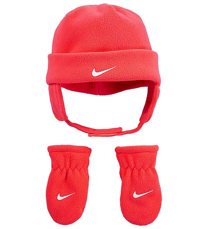 Nike Beanie/Mittens - Swoosh Fleece - Racer Pink