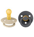 BIBS Colour Pacifiers - 2-Pack - Size 2 - Round - Vanilla/Iron
