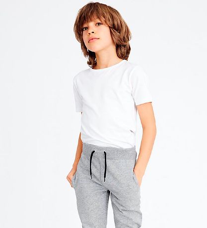 Name It Joggingbuxur - Núll - NkmSweat - Grey Melange