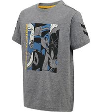Hummel T-shirt - hmlSpace Jam Sixty - Grey Melange w. Print