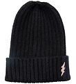 Petit by Sofie Schnoor Beanie - Knitted - Black w. Lightning