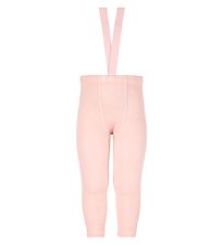 Condor Leggings m. Hängslen - Ull/Akryl - Puderrosa