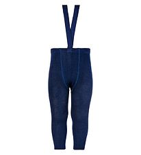Condor Leggings m. Hängslen - Ull/Akryl - Marinblå