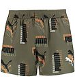 Puma Swim Shorts - Logo - Moss Green Combo