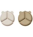 Liewood Room Divided Bowls - 2-Pack - Stacy - Sandy/Oat Mix