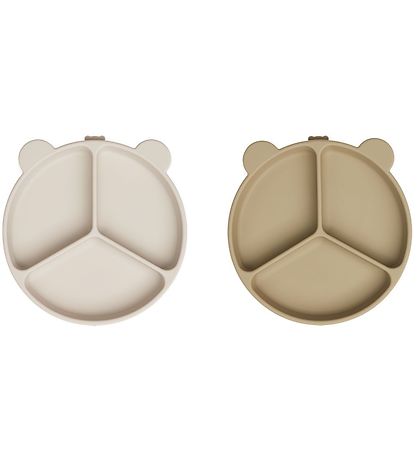 Liewood Room Divided Bowls - 2-Pack - Stacy - Sandy/Oat Mix