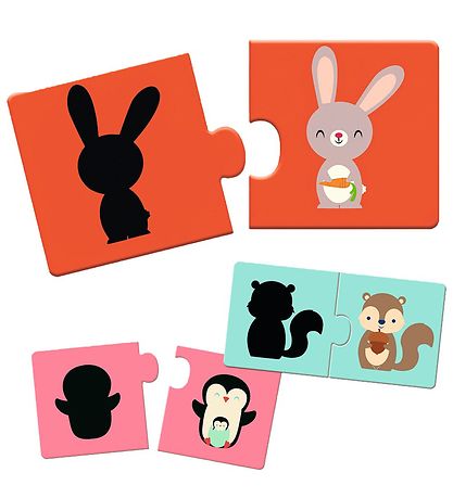 Djeco Puzzle Game - 12 Bricks - Animal shadows
