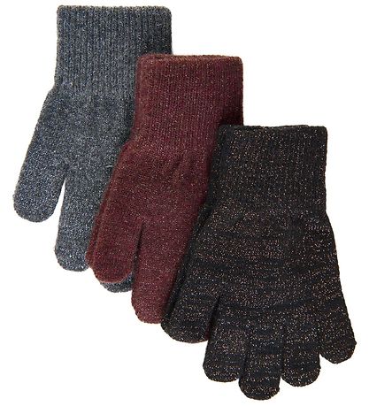 Mikk-Line Gloves - Wool/Polyamide - 3-Pack - Decadent Chocolate/