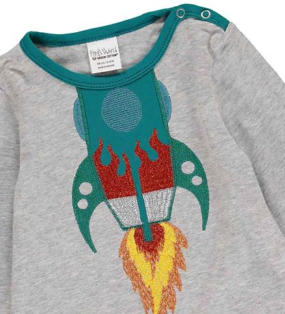 Freds World Blouse - Hello Rocket - Grey Melange w. Rumraket