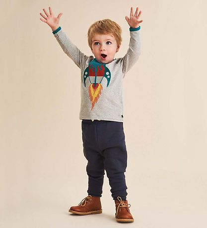 Freds World Blouse - Hello Rocket - Grey Melange w. Rumraket