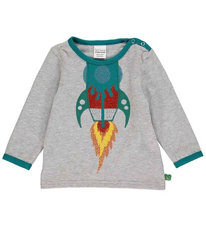 Freds World Blouse - Hello Rocket - Grey Melange w. Rumraket