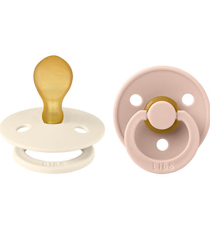 BIBS Colour Pacifiers - 2-Pack - Size 2 - Symmetrical - Ivory/Bl
