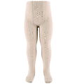 Condor Strømpebukser - Viskose - Rib - Beige m. Glimmer