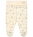 Petit by Sofie Schnoor Byxor m. Fötter - Antique White m. Blomma