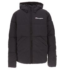 Champion Fashion Puffer Jacket - Script Logo - Black