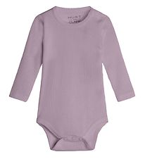 Hust and Claire Romper l/s - Berry - Rib - Wol - Dusty Rose