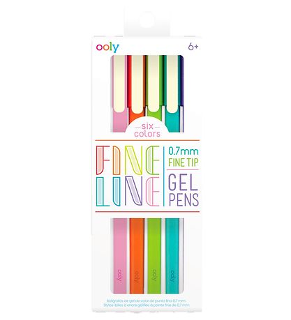 Ooly Pen - 6 Pcs - Fine Line Colored Gel Pens