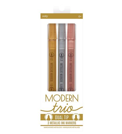 Ooly Double-Sided Markers - 3 Pcs - Modern Trio Dual Tip Metalli