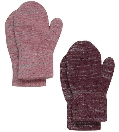 CeLaVi Mittens - Wool/Polyester - 2-Pack - Rose Brown w. Reflex