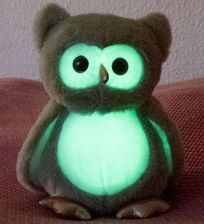 Teddykompaniet Soft Toy - Glow-In-The-Dark Owl - 23 cm - Pink