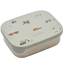 Liewood Lunchbox - Silicone/Steel - Arthur - Vehicles/Dove Blue 