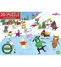 Eeboo Puzzel - 20 Bakstenen - 28x38 cm - Skating Dogs