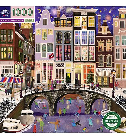 Eeboo Puslespill - 1000 Brikker - 58,4x58,4 cm - Magisk Amsterda