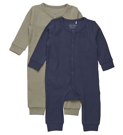 Minymo Jumpsuit l/s - 2-Pack - Dark Navy