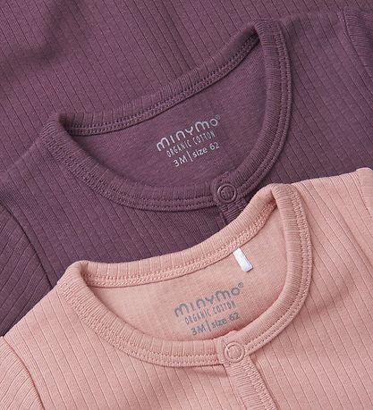 Minymo Jumpsuit l/s - 2-Pack - Misty Rose