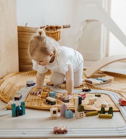 Play&Go Play Mat - Ø140 - Grid Mustard