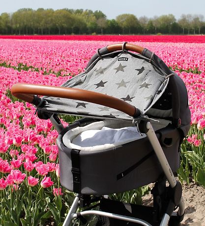 Dooky Pram Sun Shade - Universal - UV50+ - Grey Stars
