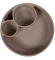 Filibabba Platte - Silikon - unterteilt - Warm Grey