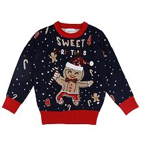 Jule-Sweaters Blouse - Schattig Cookie Mannetje - Blauw
