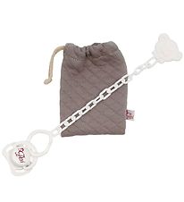 Asi Doll Accessories - Pacifier w. Storage Bag - Warm Grey