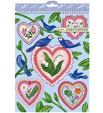 Eeboo Schetsboek - Harten en Vogels