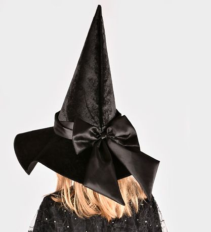 Den Goda Fen Costume - Witch Hat w. Satin Ribbon - Black