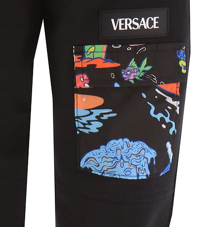 Versace Sweatpants - Black w. Print/Pockets