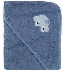 Nørgaard Madsens Babyhåndklæde - 75x75 cm - Denim Blue m. Bil